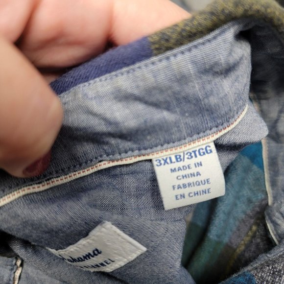 Tommy Bahama‎ Canyon Beach Flannel 3XLB Big Plaid Long Sleeve Button Down Shirt - Picture 6 of 7